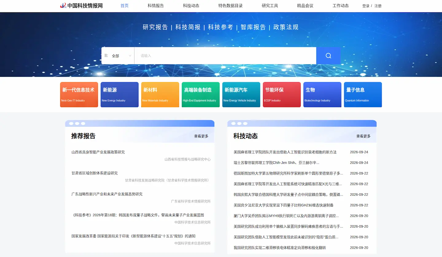 中国科技情报网官网首页插图 中国科技情报网