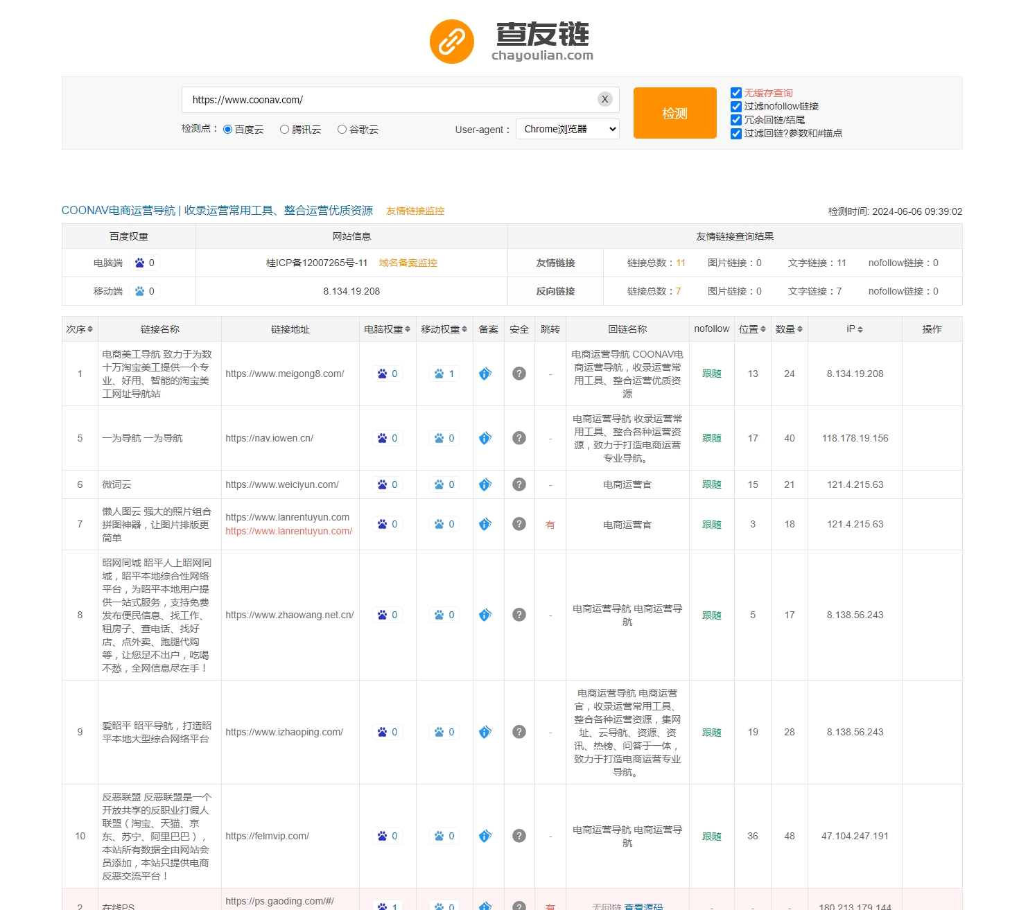 查友链 -友情链接查询